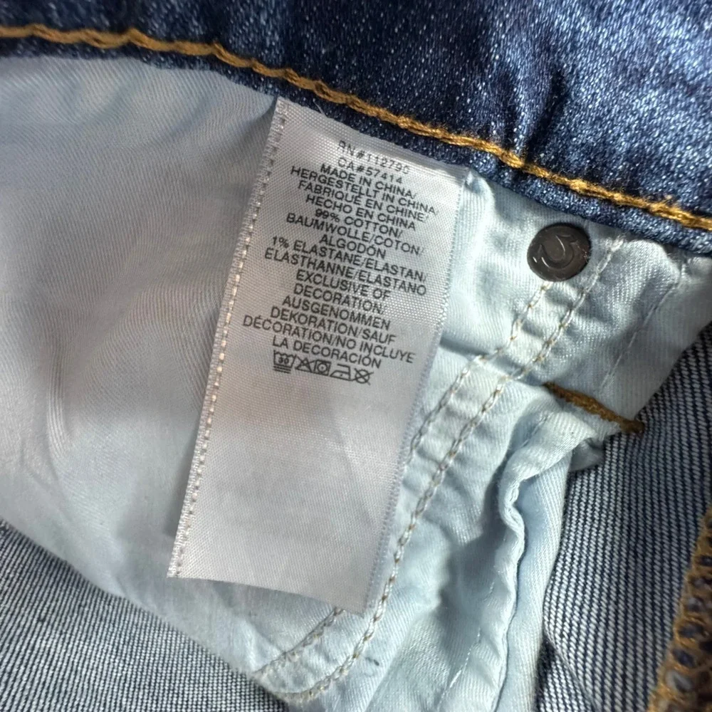 True Religion Geno Relaxed Slim Fit Mens Jeans 32x34 Cotton Thick Stitch